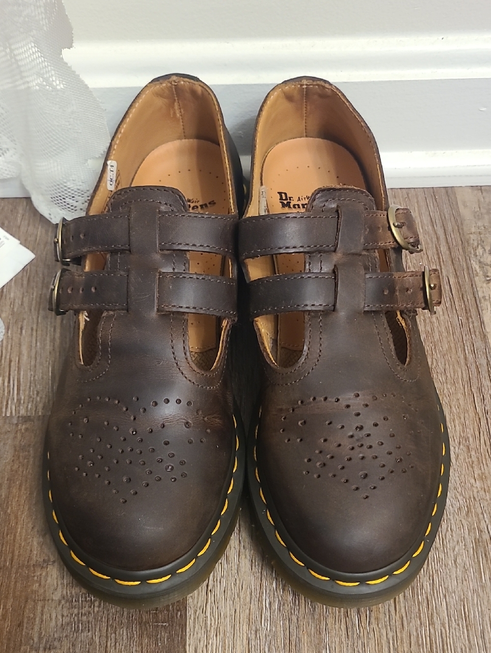 Dr Martens 8065 Mary Jane Crazy Horse Buckle Strap Shoes - Picture 4 of 9